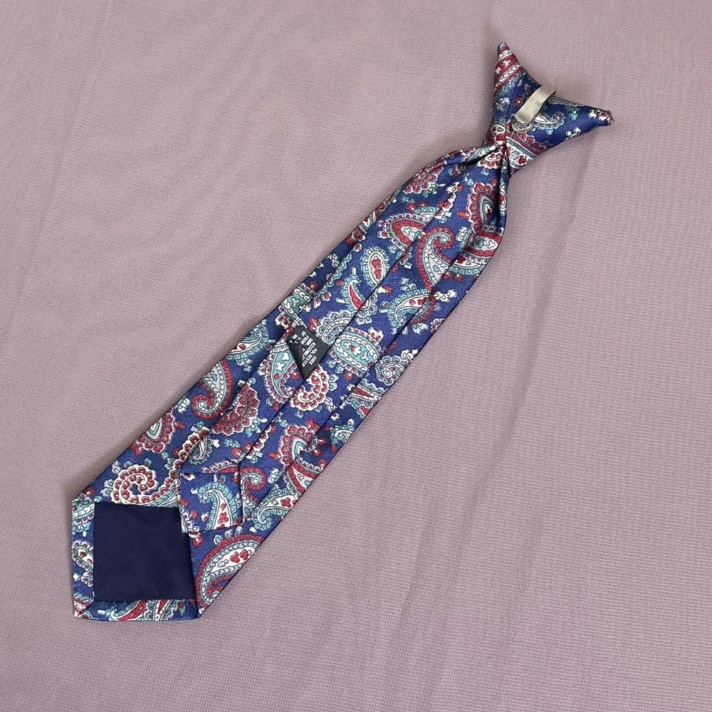 Vintage RANDA 90s Classic Pattern Kids Boys Clip On Tie